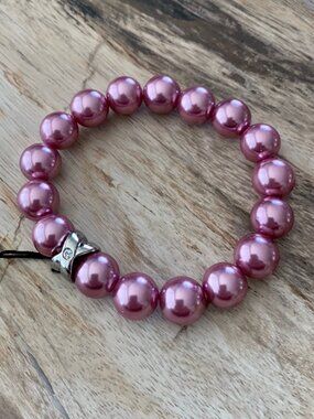 Dyrberg/Kern Hella pink pearl bracelet with Swarovski crystal